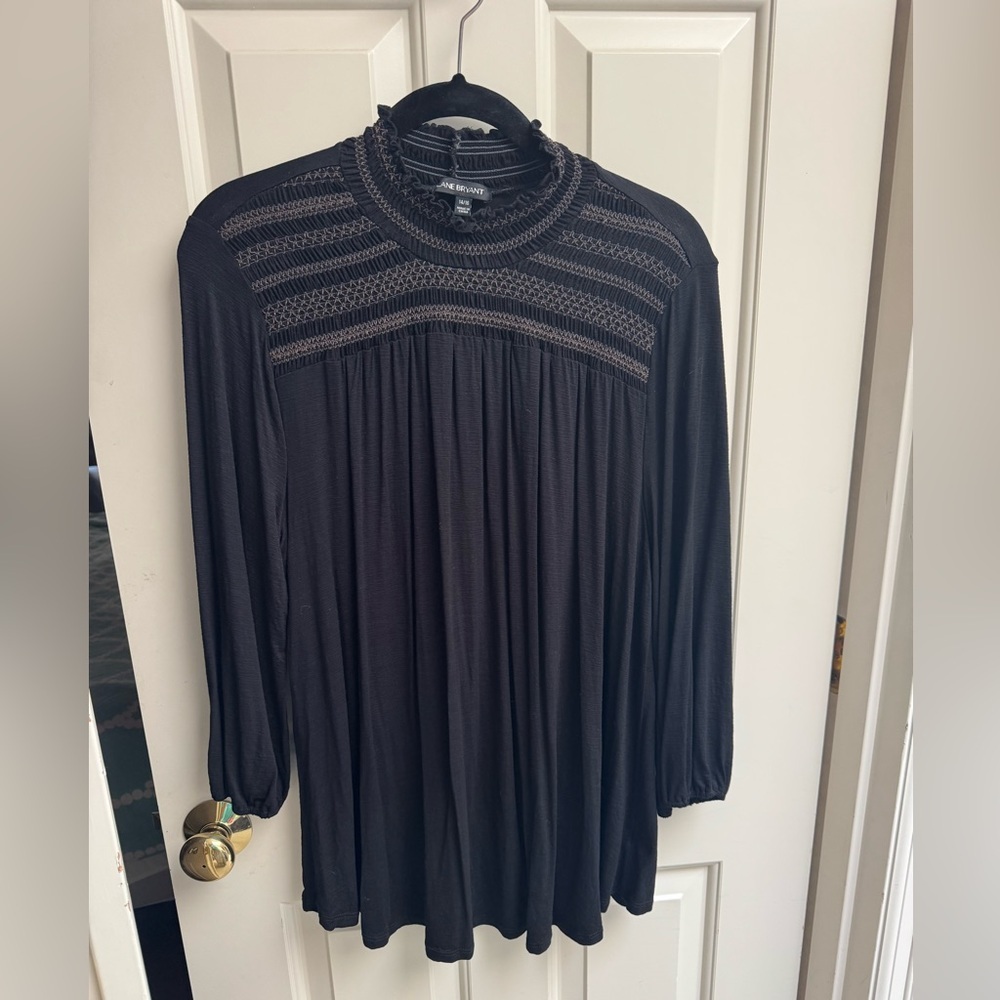 Lane Bryant Smocked Top Mock Neck